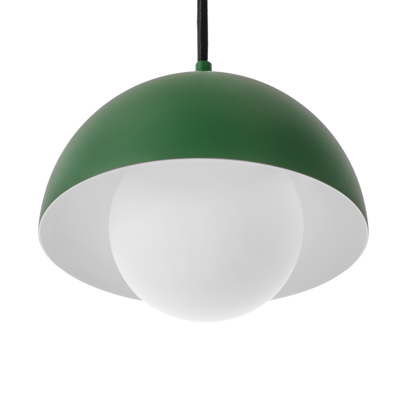 NOLA Hängeleuchte Hide, grün/weiß, Ø 17 cm, Alu/Glas, G9 NOLA Hängeleuchte Hide, grün/weiß, Ø 17 cm, Alu/Glas, G9