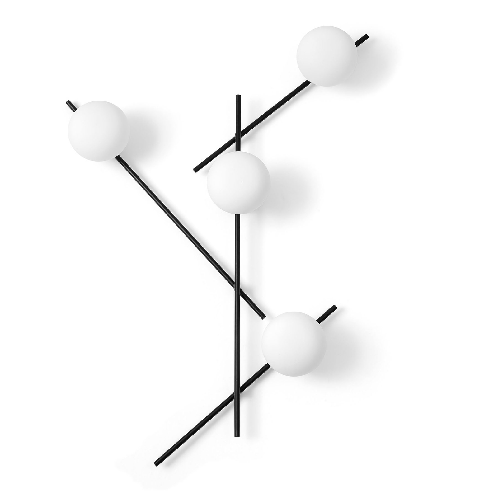 Wandlamp Mikado, matglas, 4-lamps