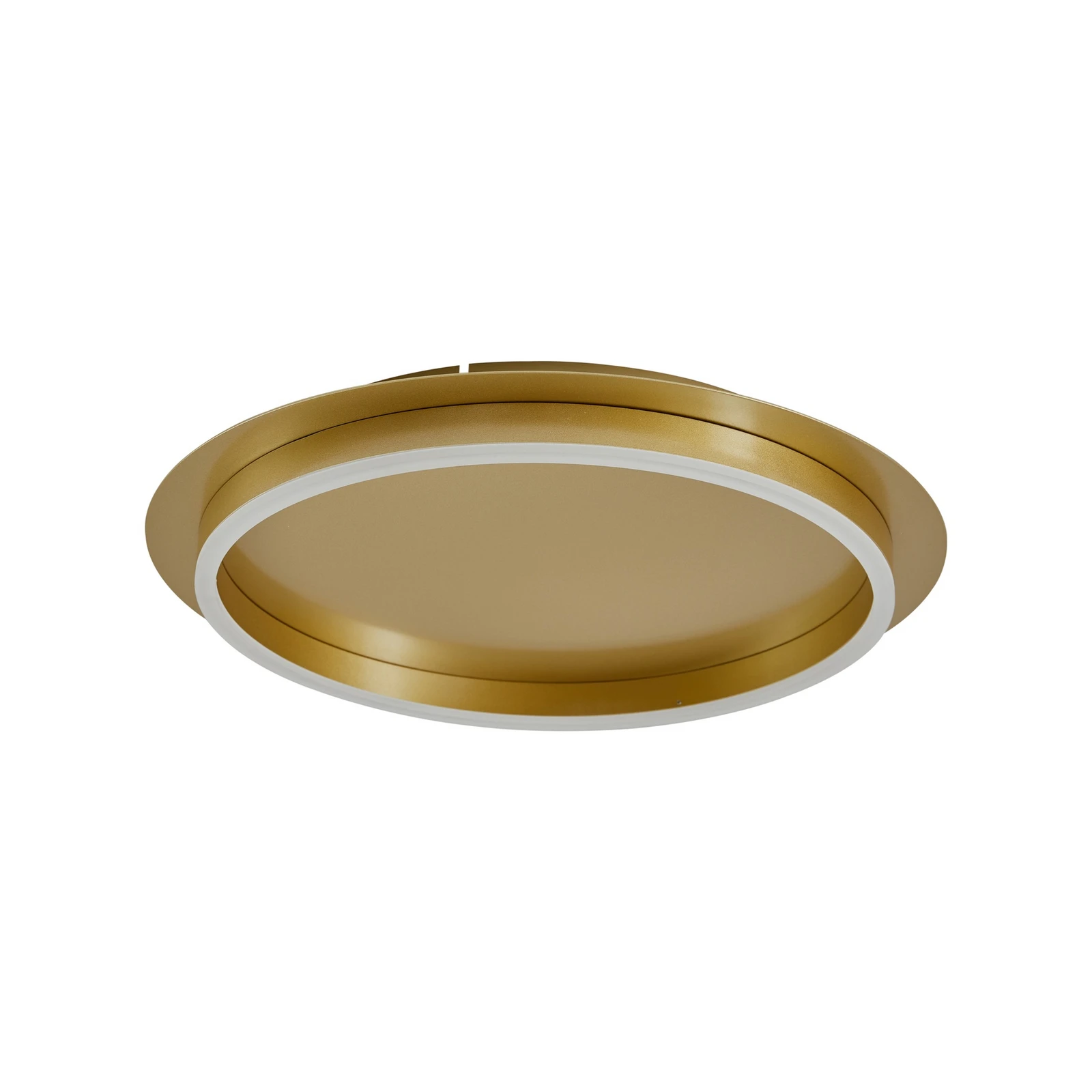 Lindby Plafonnier LED Kunis, or, plastique, Ø 46cm