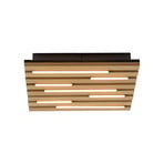 LED plafondlamp Akustik, 30 x 30 cm, naturel hout, metaal