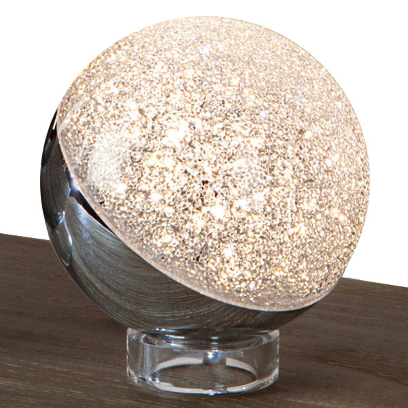 Lámpara de mesa LED Sphere, cromo, Ø 12 cm