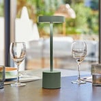 Roby LED tölthető asztali világítás, olajzöld, magasság 30 cm, IP54