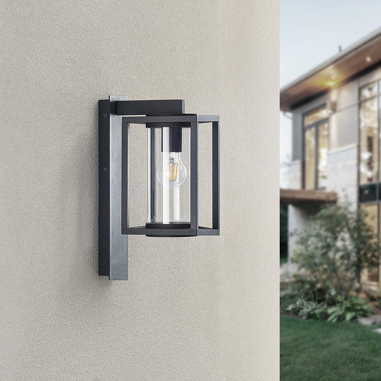 Lucande Außenwandlampe Ferda, 2er-Set, anthrazit, IP44