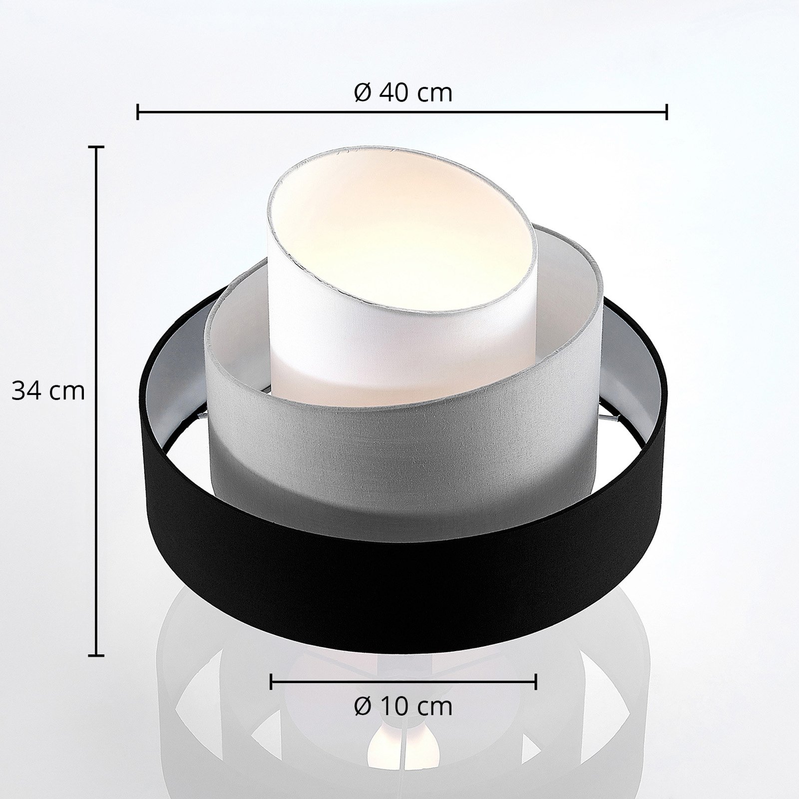 Coria Ceiling Lamp Black/Grey - Lindby