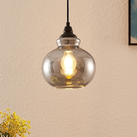 Lindby Temari Hängeleuchte, Rauchglas, einflammig