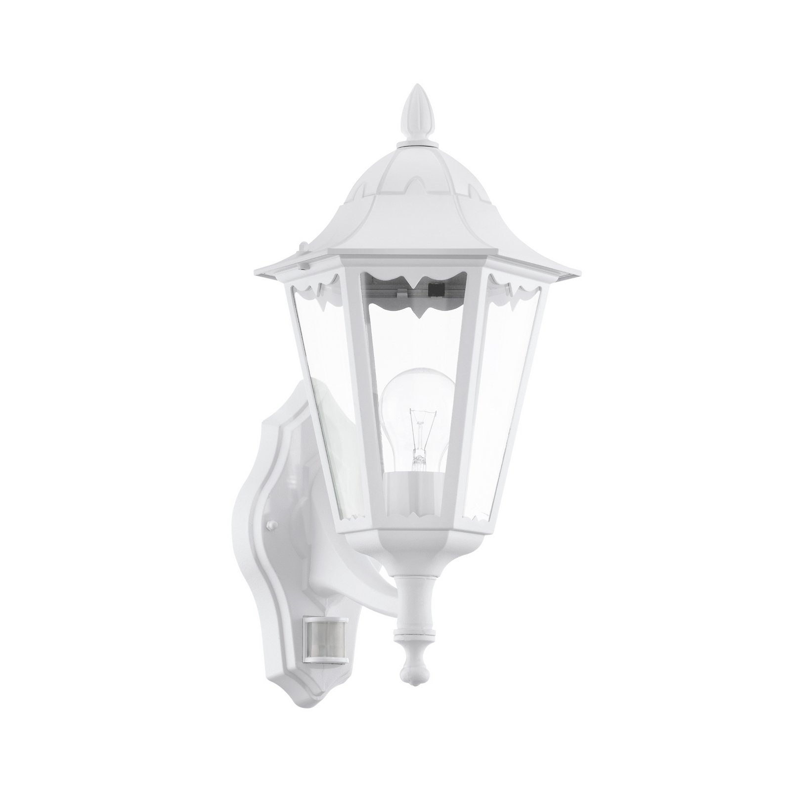 Außenwandlampe Navedo, weiß, Höhe 42 cm, Metall, Sensor