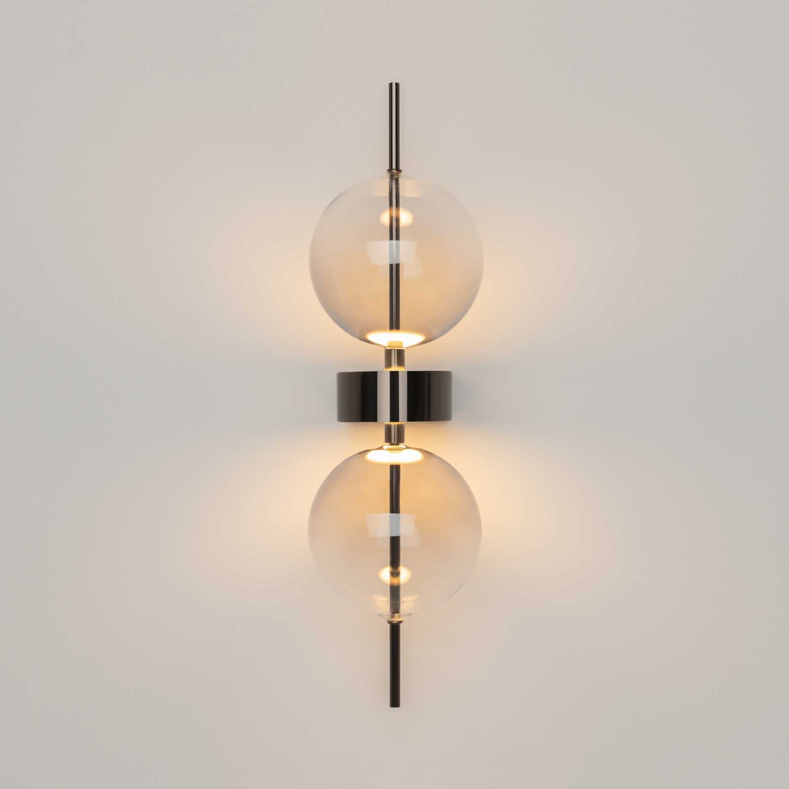Maytoni Aplică de perete LED DOUBLE MOON gri fumuriu înălțime 43 cm sticlă - Camera de zi / sufragerie - Modern - gri fumuriu negru