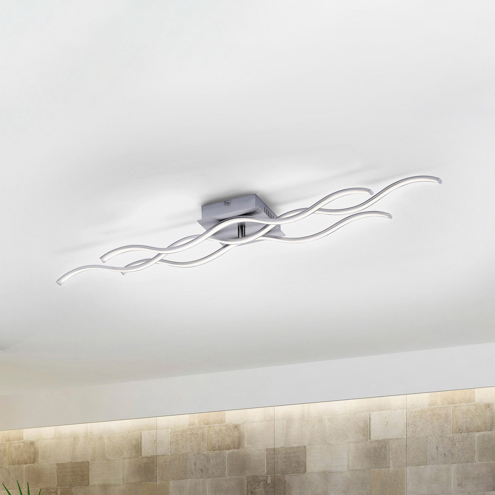 JUST LIGHT. Plafonieră LED Wave 3.000K 975x16cm oțel - Camera de zi / sufragerie - modern - Aluminiu