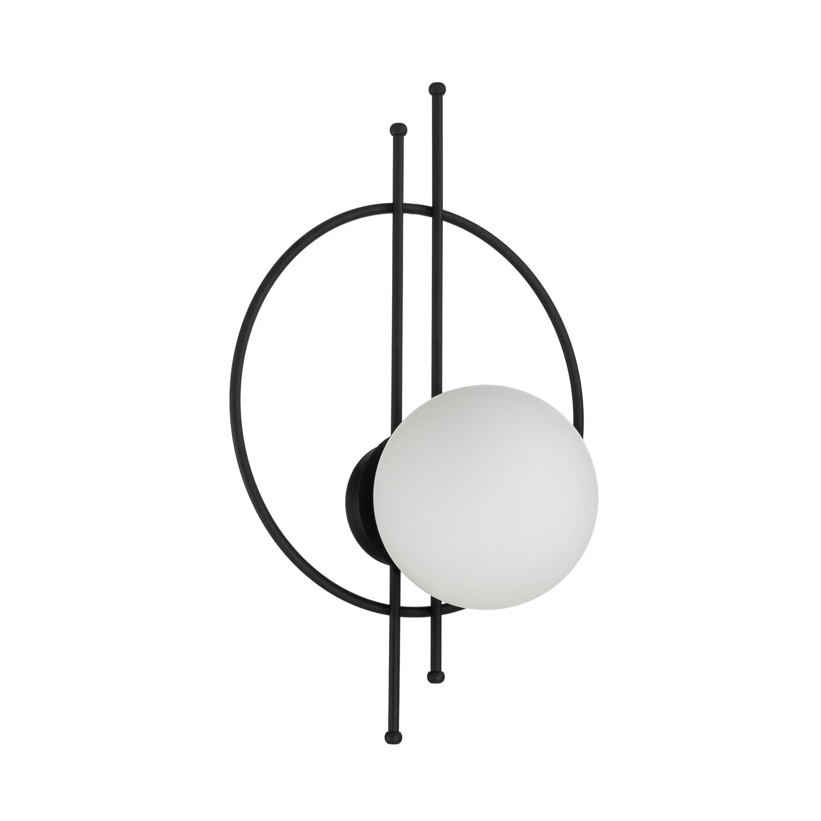 Sieninis šviestuvas „Vintoise“, juodas, stiklas/metalas, aukštis 55 cm