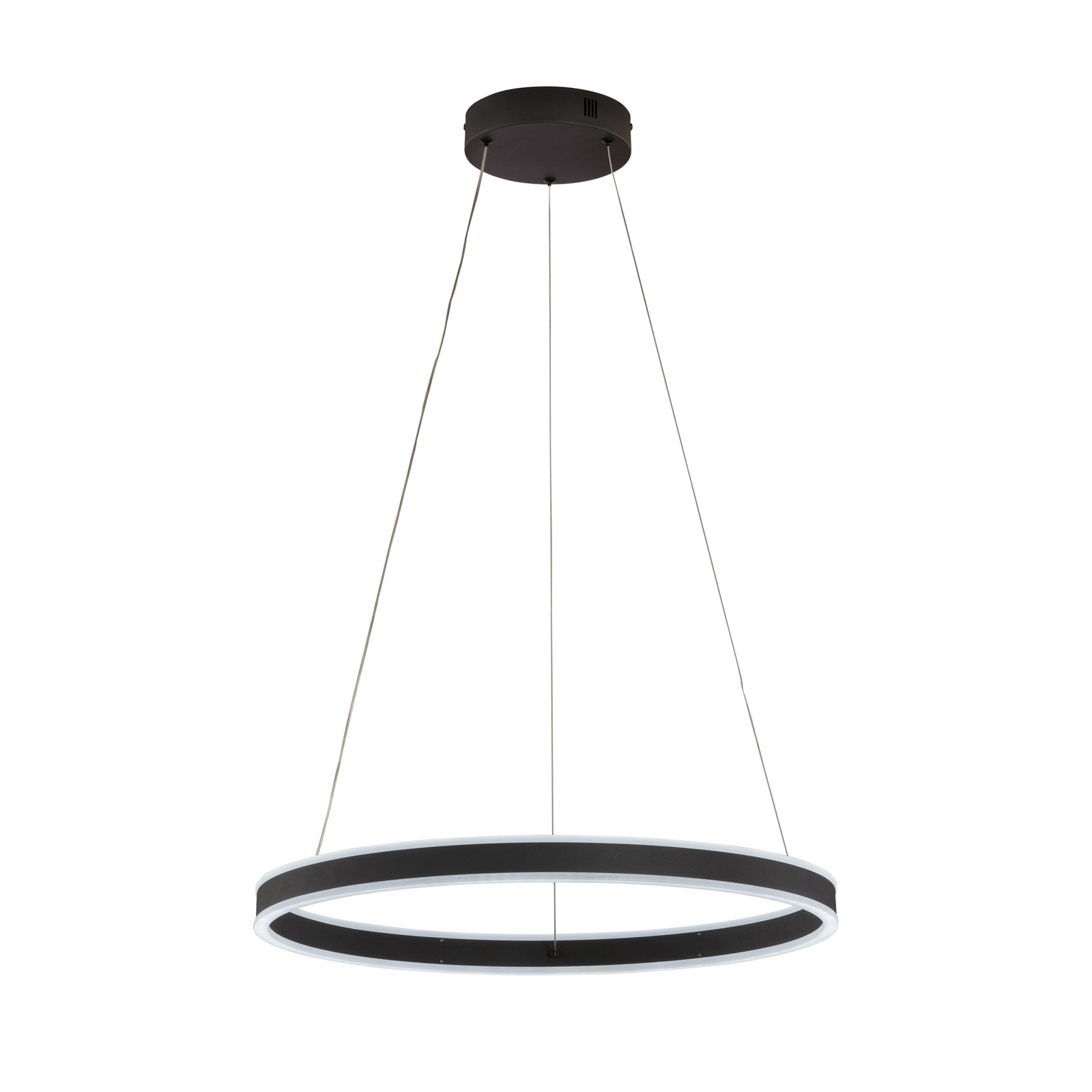 LED hanglamp Sirko, Ø 60 cm, zandzwart, metaal, CCT