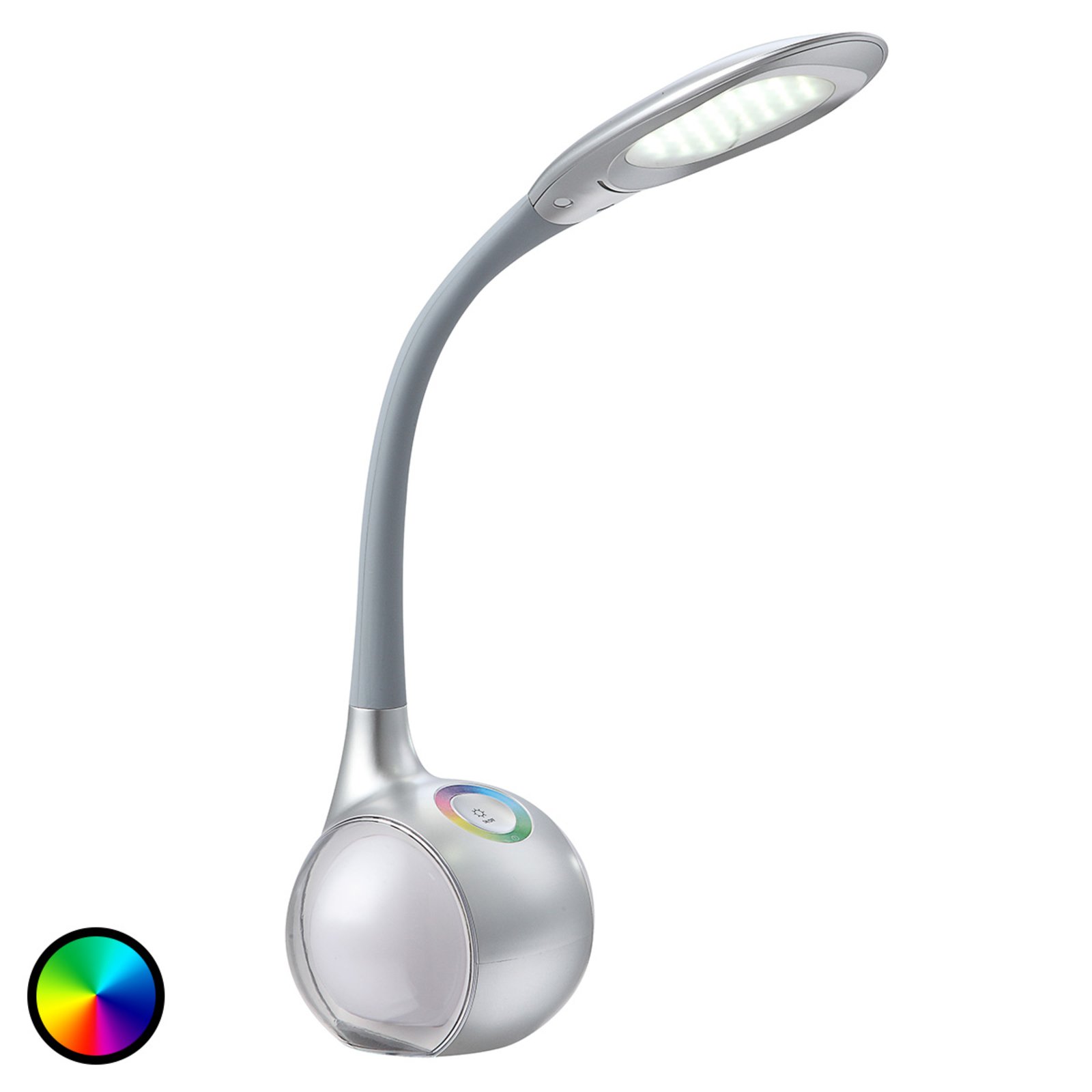 Silverfärgad LED-bordslampa Paula