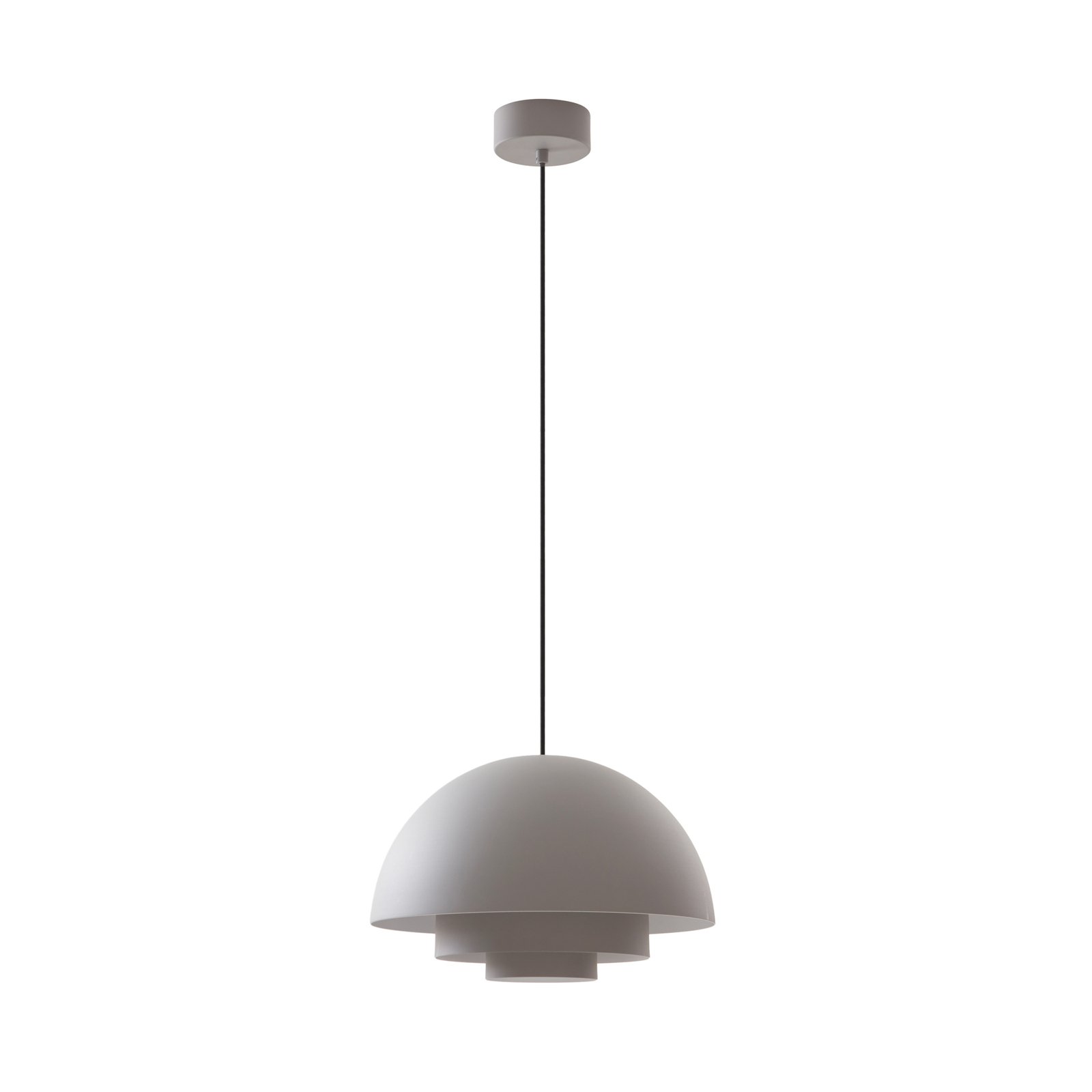 Lucande Nymara LED-Hängeleuchte, grau, Aluminium, Ø 40 cm