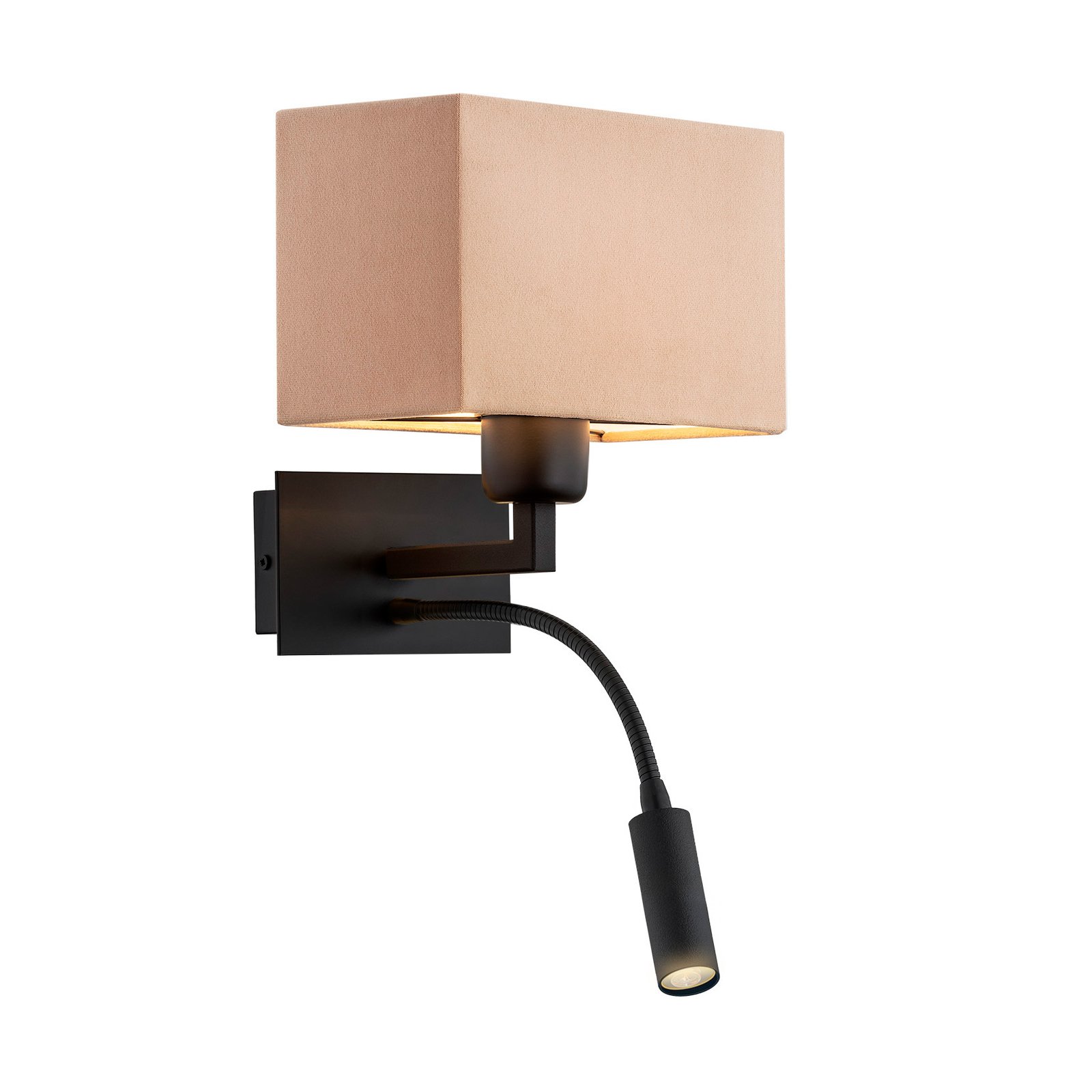 Harry wall lamp, angular, black/black/beige