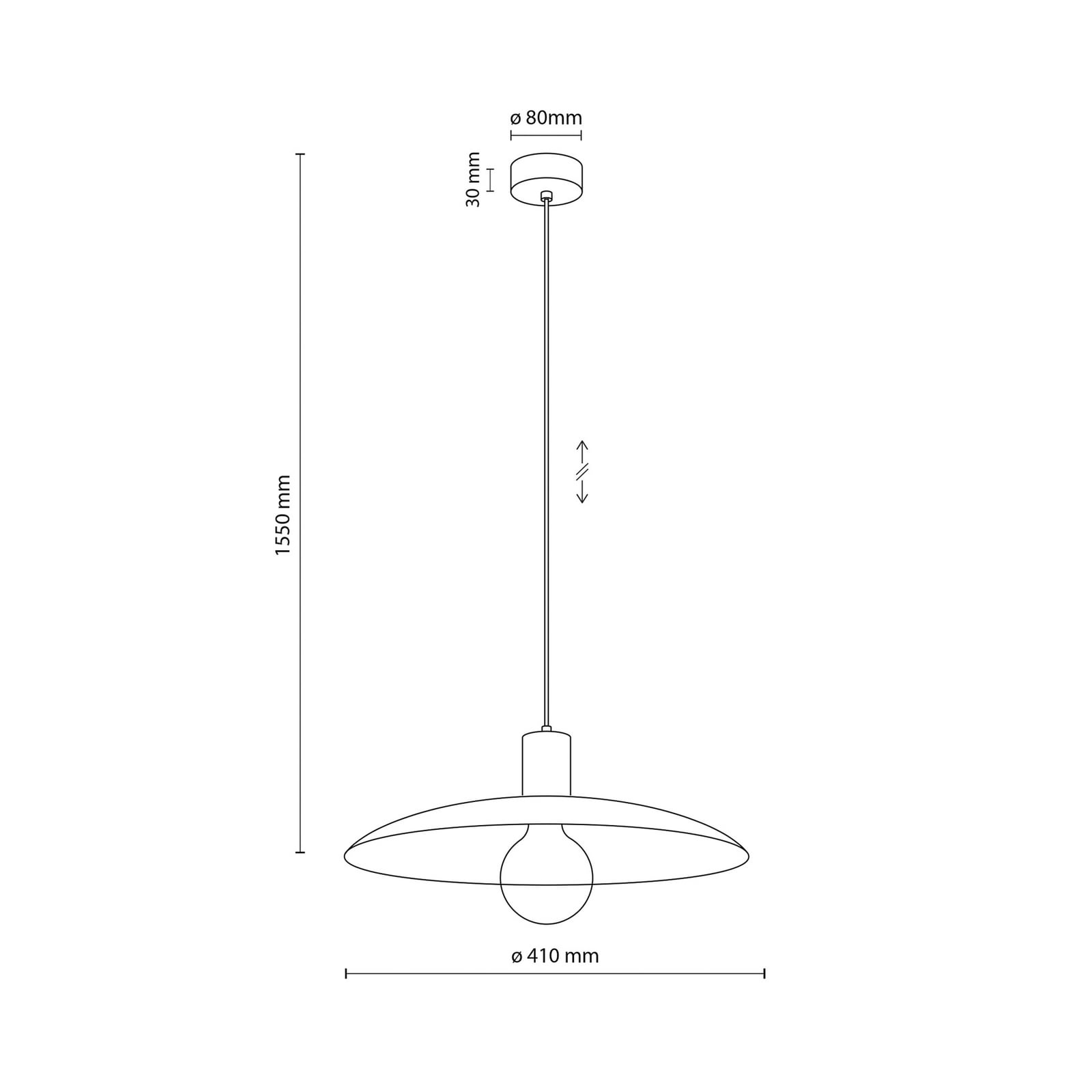 Suspension Astra, marron, métal, Ø 41 cm, E27