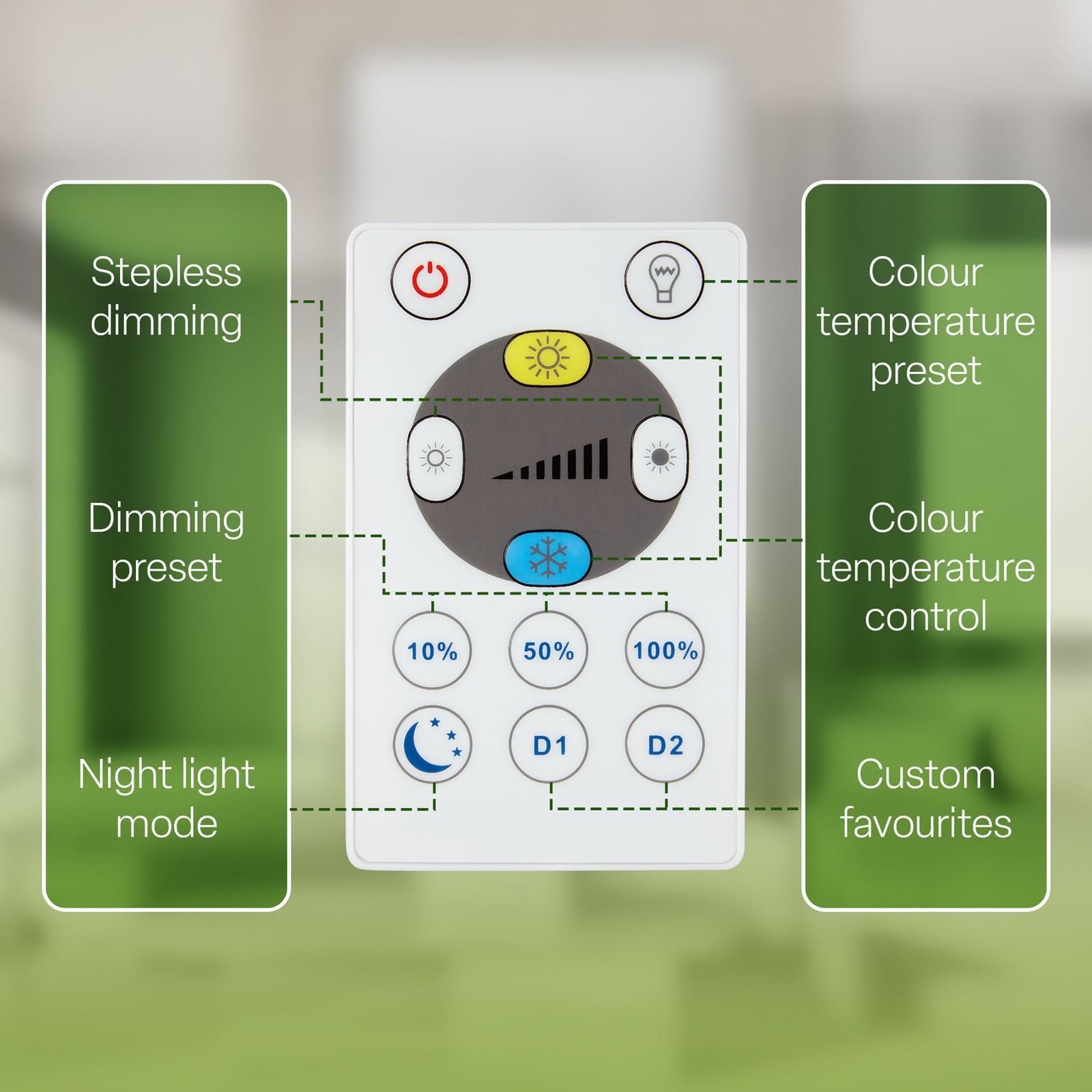 Plafonnier LED Tava A, CCT, Ø 29 cm, blanc, télécommande