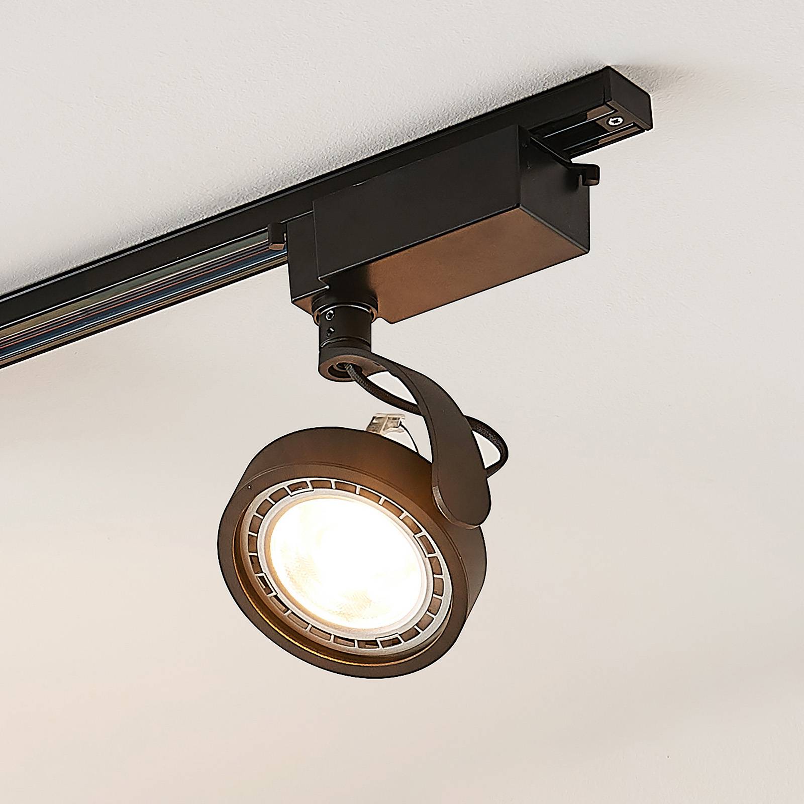 Arcchio 1-fase LED spot Rick in zwart - Railsysteem - Woon-/ Eetkamer - dimbaar - aluminium, kunststof
