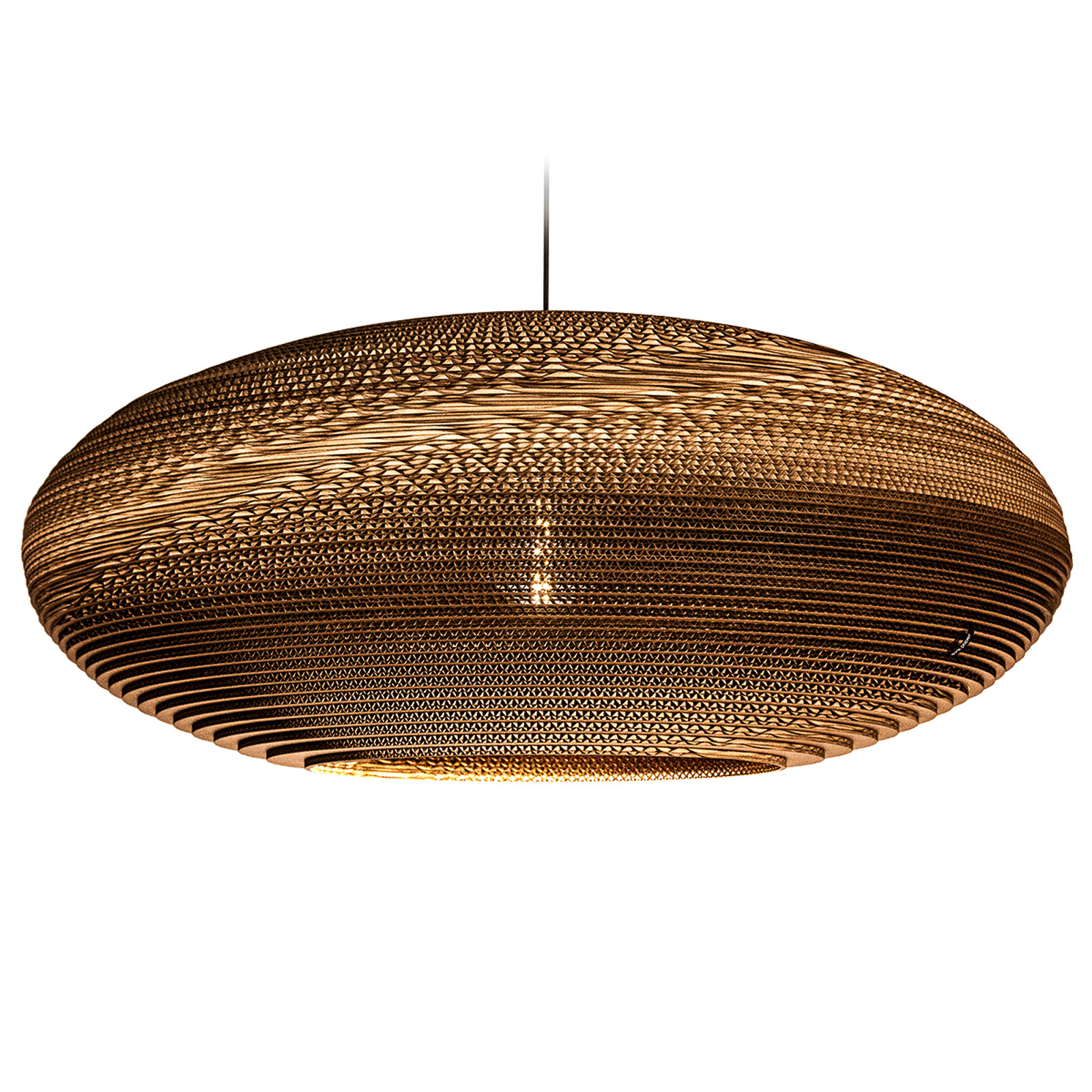 Think Paper Jazzy hanging light with cardboard shade