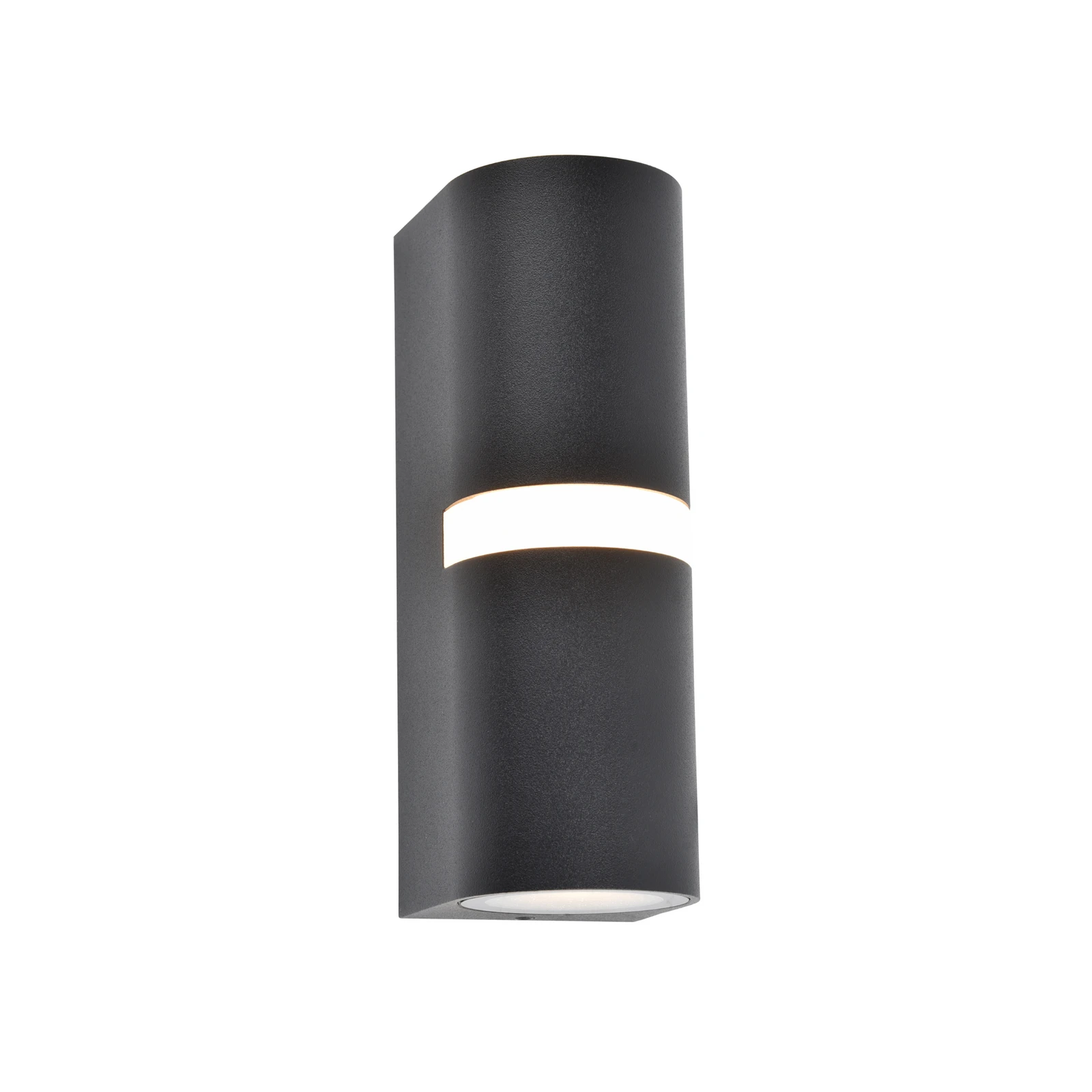 Utomhusvägglampa MIKA, svart, höjd 19 cm, 2 x GU10, IP54