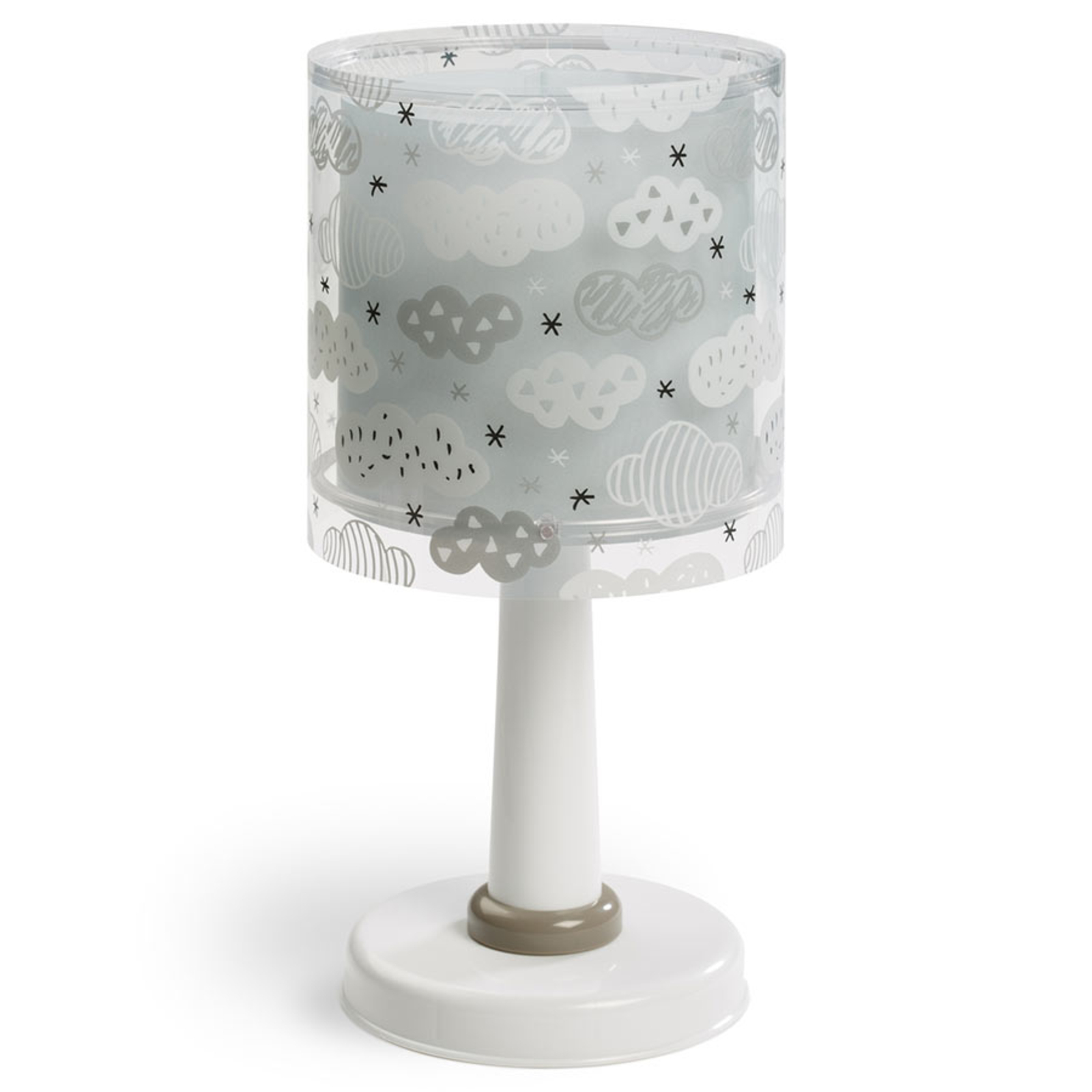 Clouds table lamp for a child’s room, grey