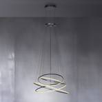 PURE LED hengelampe E-Flying Rings, grå, Ø 110 cm, CCT