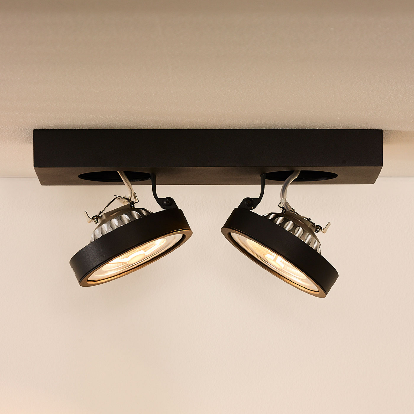 Lucide Nenad LED-takspot 2 lyskilder, gr? - dimbar - moderne spotter i tak - takspot Gangomr?de - aluminium