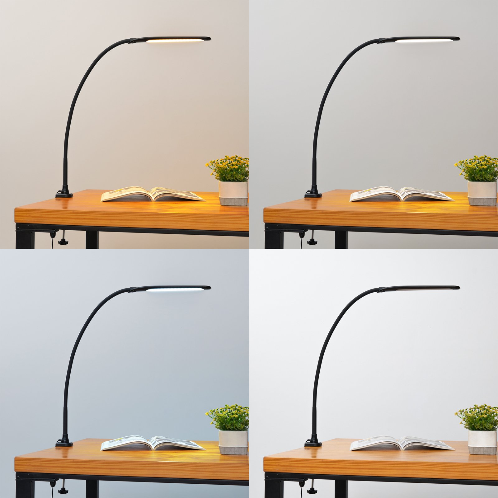 Lindby LED lampă clemă Nilay, înălțime 70 cm, CCT, home office