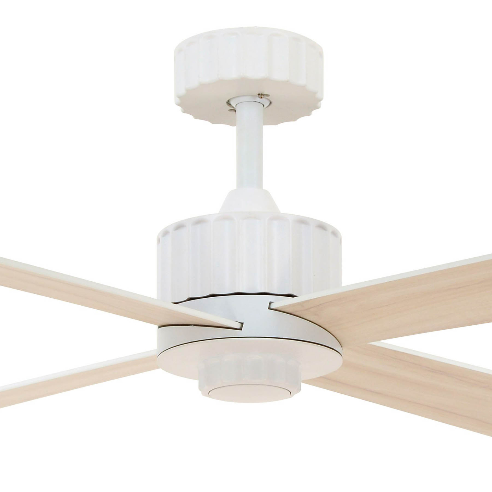 Beacon Ventilateur de plafond avec lumière Newport, blanc/chêne, silencieux