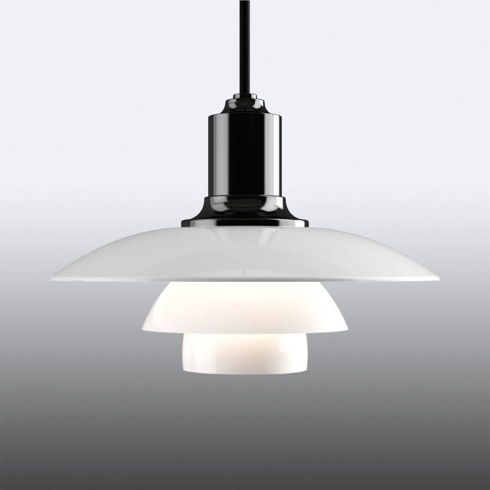 E-shop Louis Poulsen PH 2/1 sklenená závesná lampa čierna