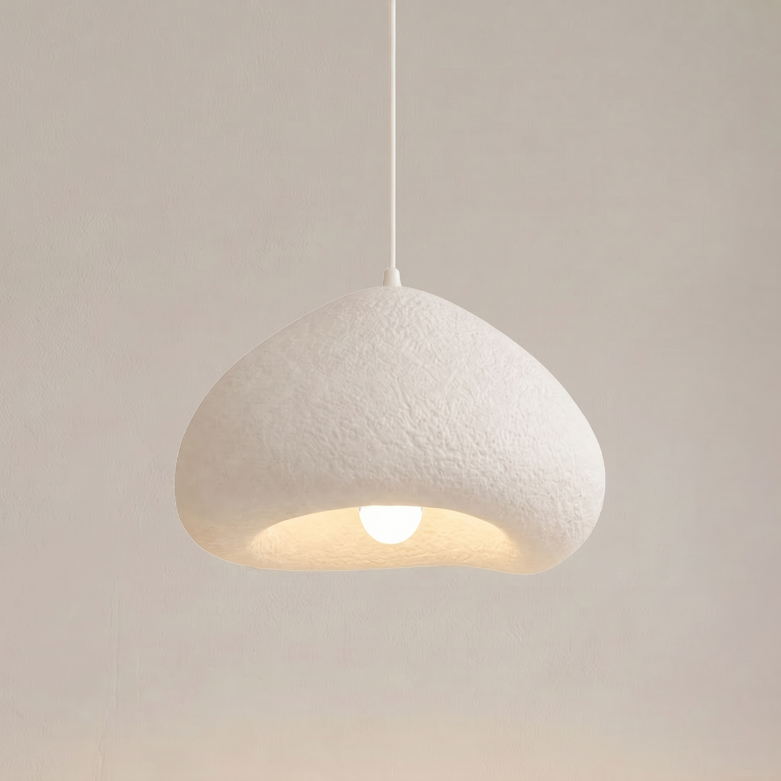 Hanglamp Lora, wit, 40 x 38 cm, glasvezel, E27