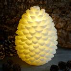 Bougie LED Clara en forme de pomme de pin, 20 cm