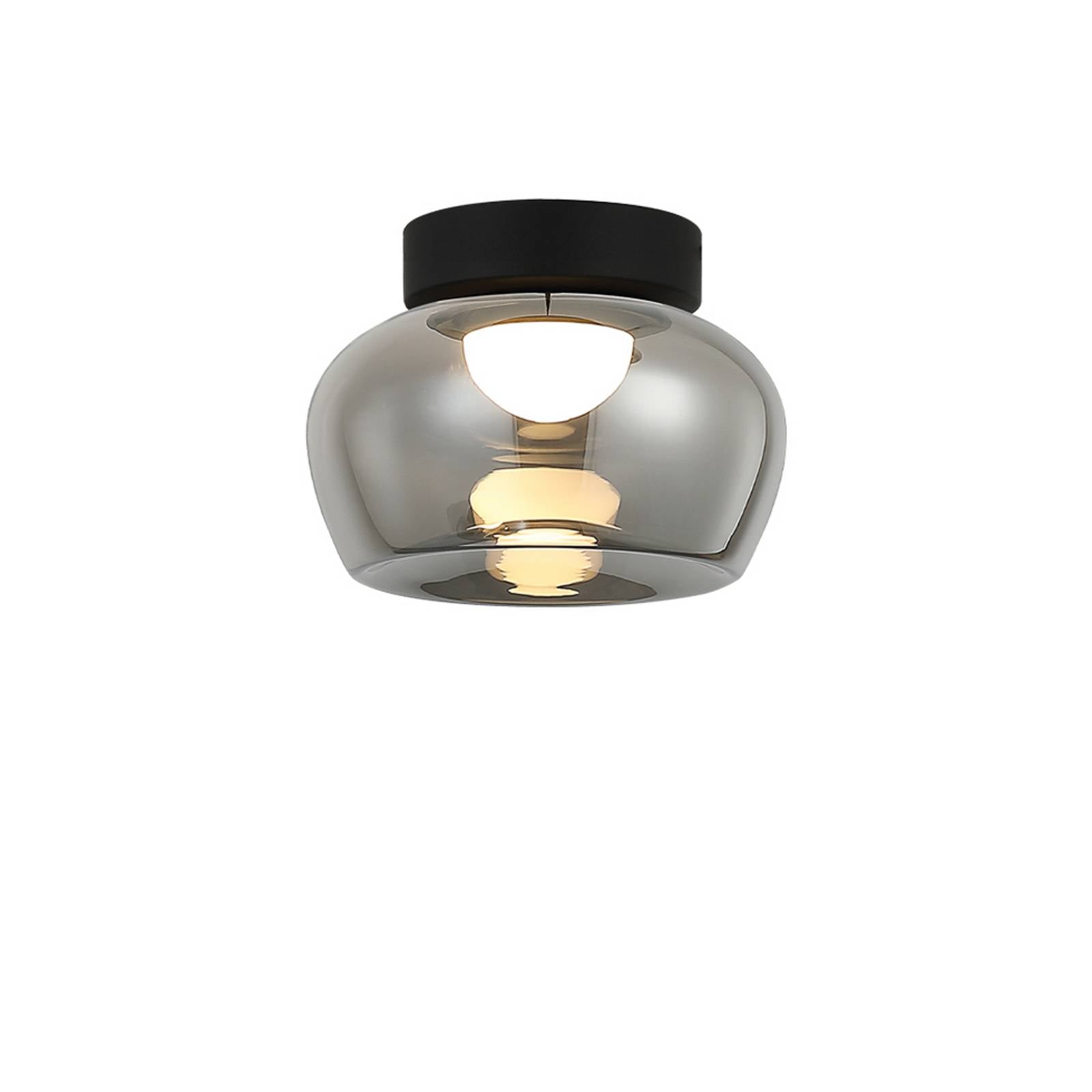 4339300 Viokef Nadia Led Ceiling Light, Ø 38 Cm, Smoky Grey, Glass