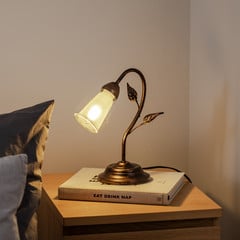 Lámpara de mesa Liliana, 1 luz, negro, rojo dorado, metal