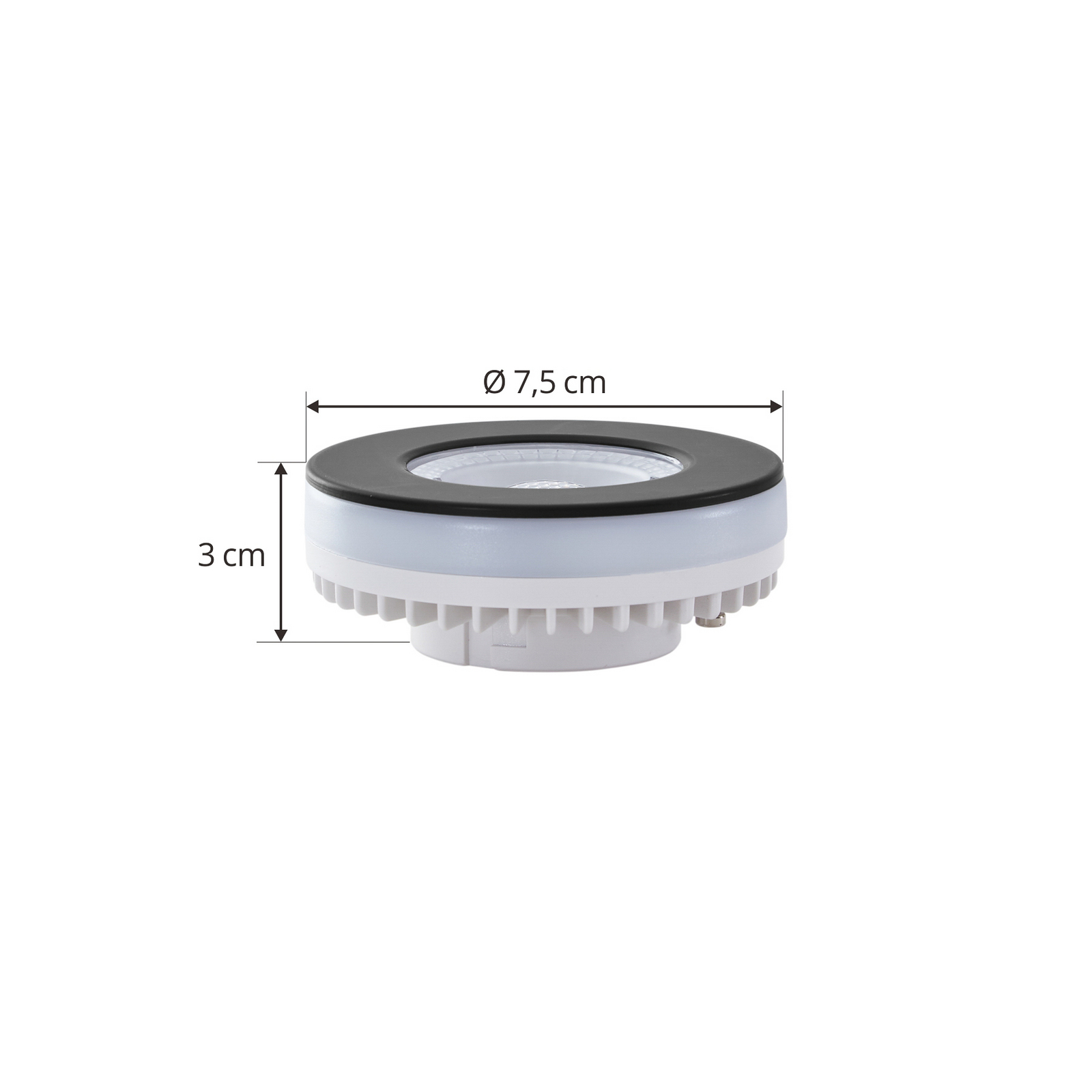 Lindby LED-pære, GX53, 4,8 W, svart, 2700 K, 7,5 x 3 cm