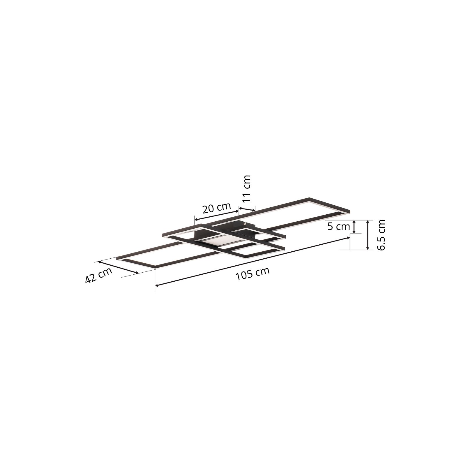 Ismera 3 Deckenleuchte Anthracite - Lindby