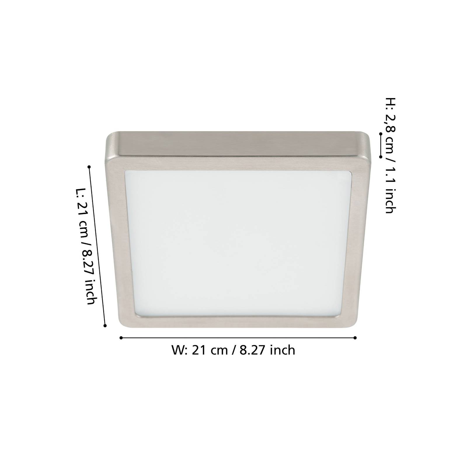 Panel natynkowy LED Fueva 5 IP20 830 nikiel 21x21cm