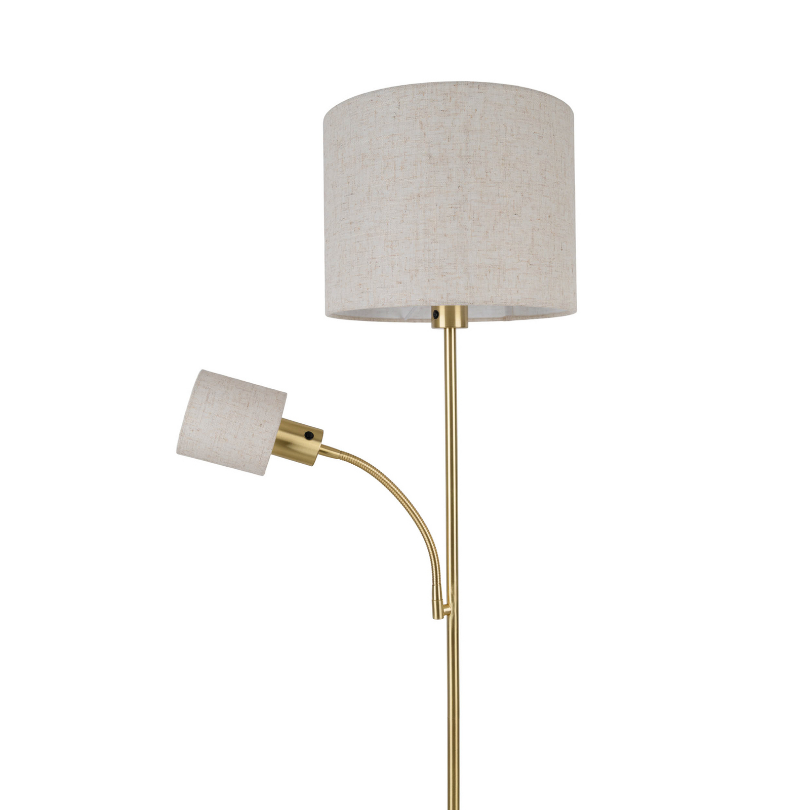 Φωτιστικό δαπέδου Filomena, μπεζ/ορείχαλκος, ύφασμα, βραχίονας ανάγνωσης, E27, Φωτιστικό δαπέδου Filomena, μπεζ/ορείχαλκος, ύφασμα, βραχίονας ανάγνωσης, E27,