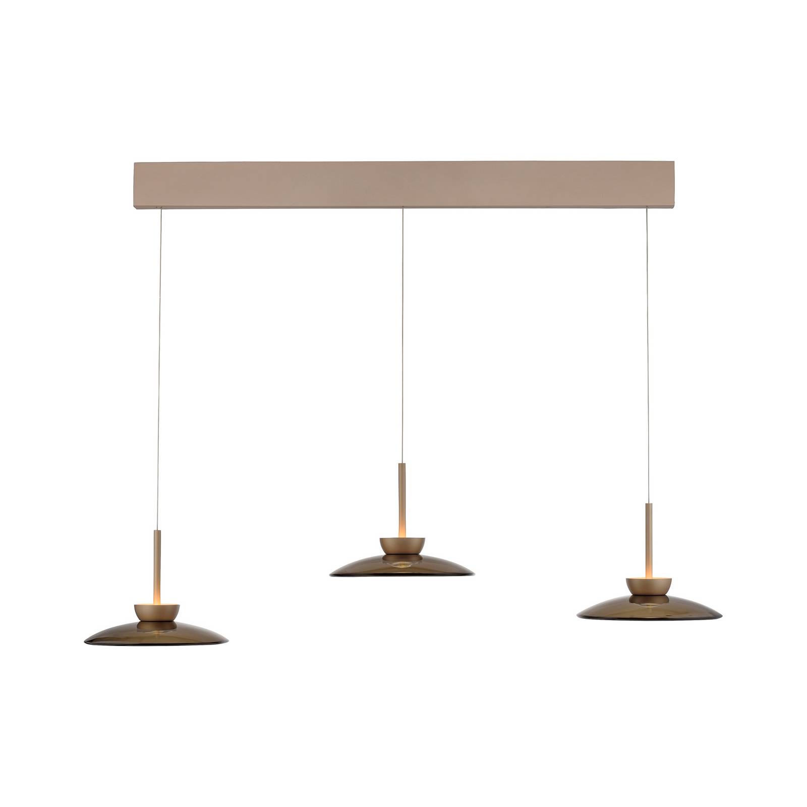 PURE LED-Hängeleuchte Moon bronze Glas Aluminium 3-flammig