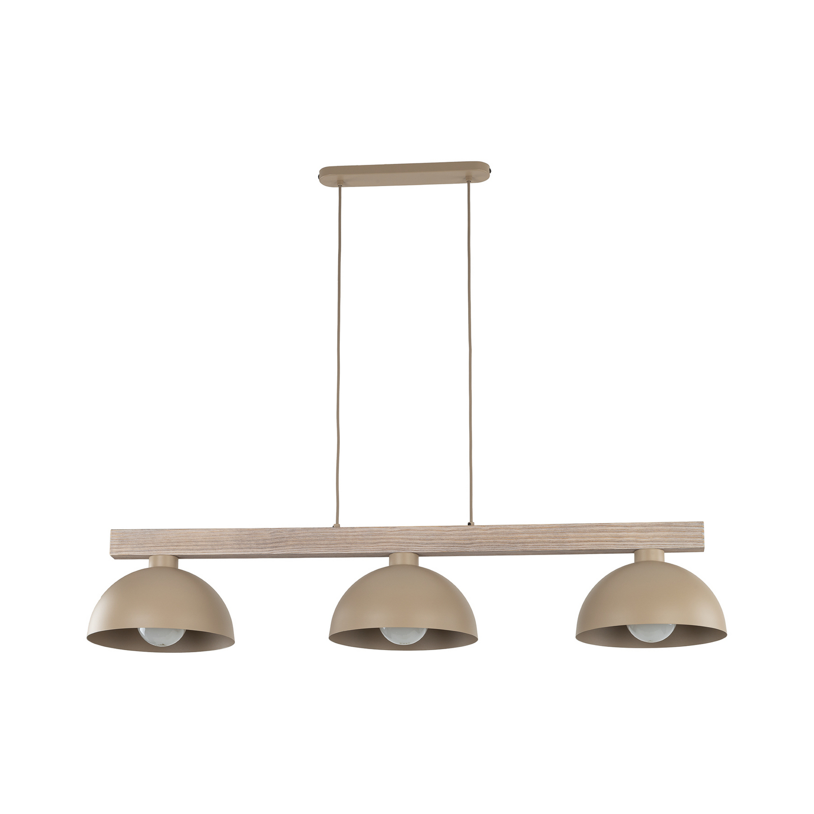 Závěsné světlo Oslo, písková barva, 3 žárovky, délka 118 cm, E27