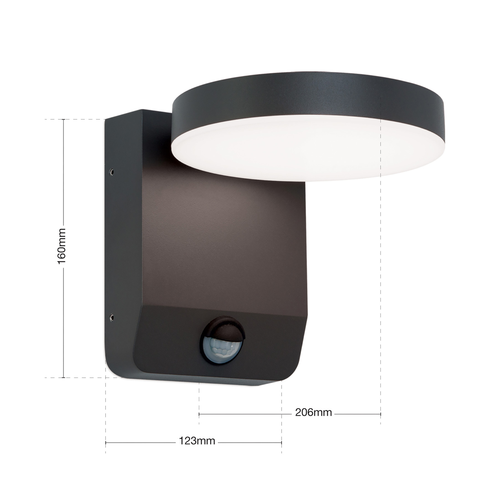 LED-Außenwandleuchte Hendryk mit Sensor, schwarz