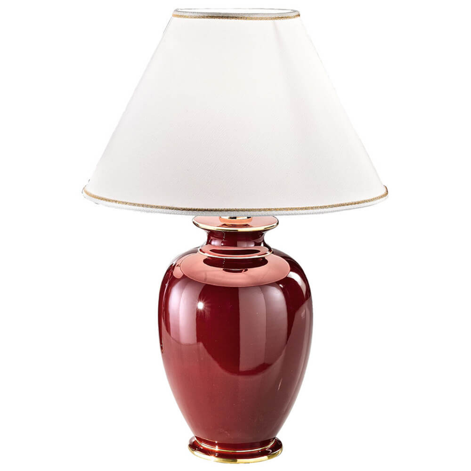 Austrolux Tischlampe Giardino Bordeaux, Keramik, 24 Karat