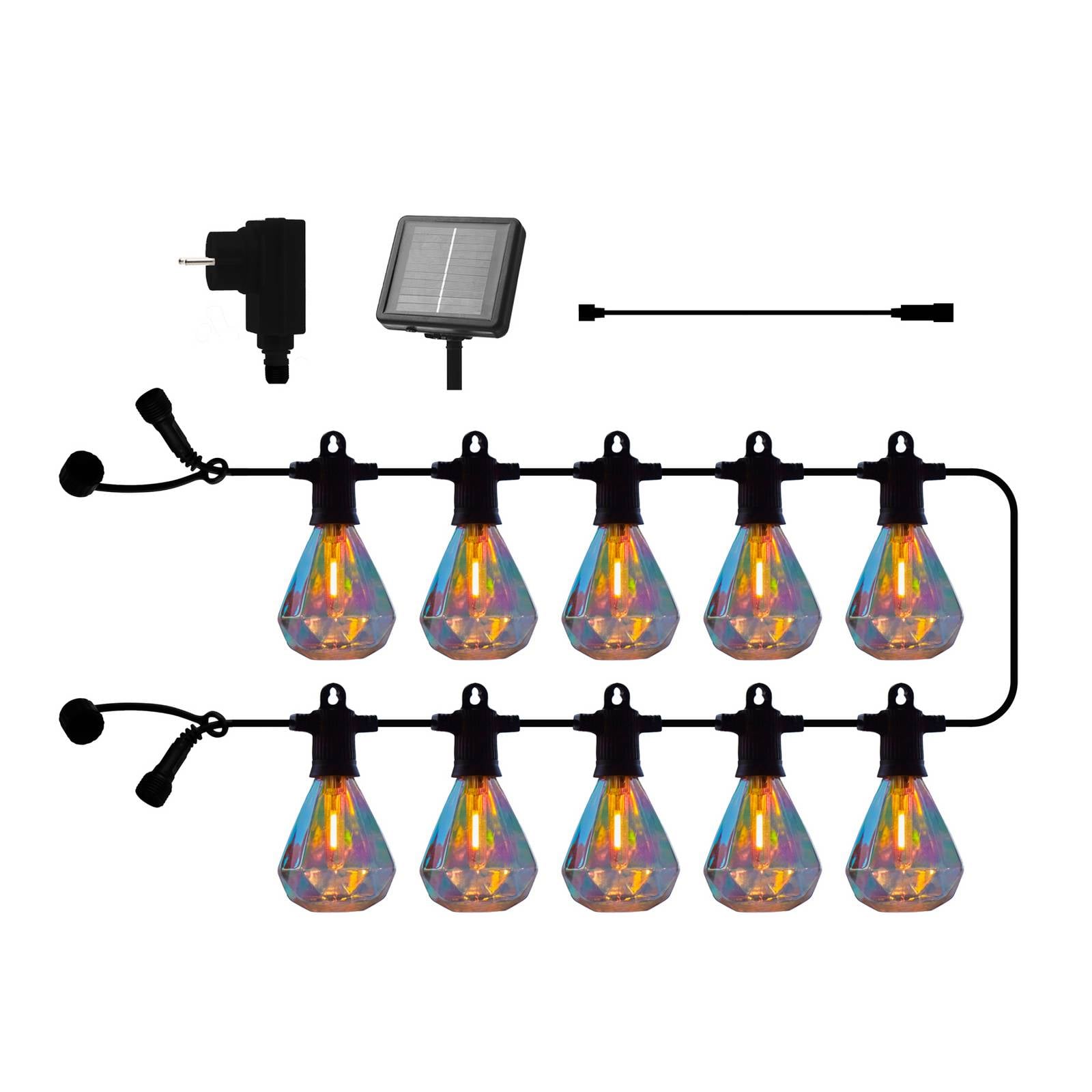 LED-Lichterkette Marcus klar, Start-Set, 3 m, Solar/Stecker