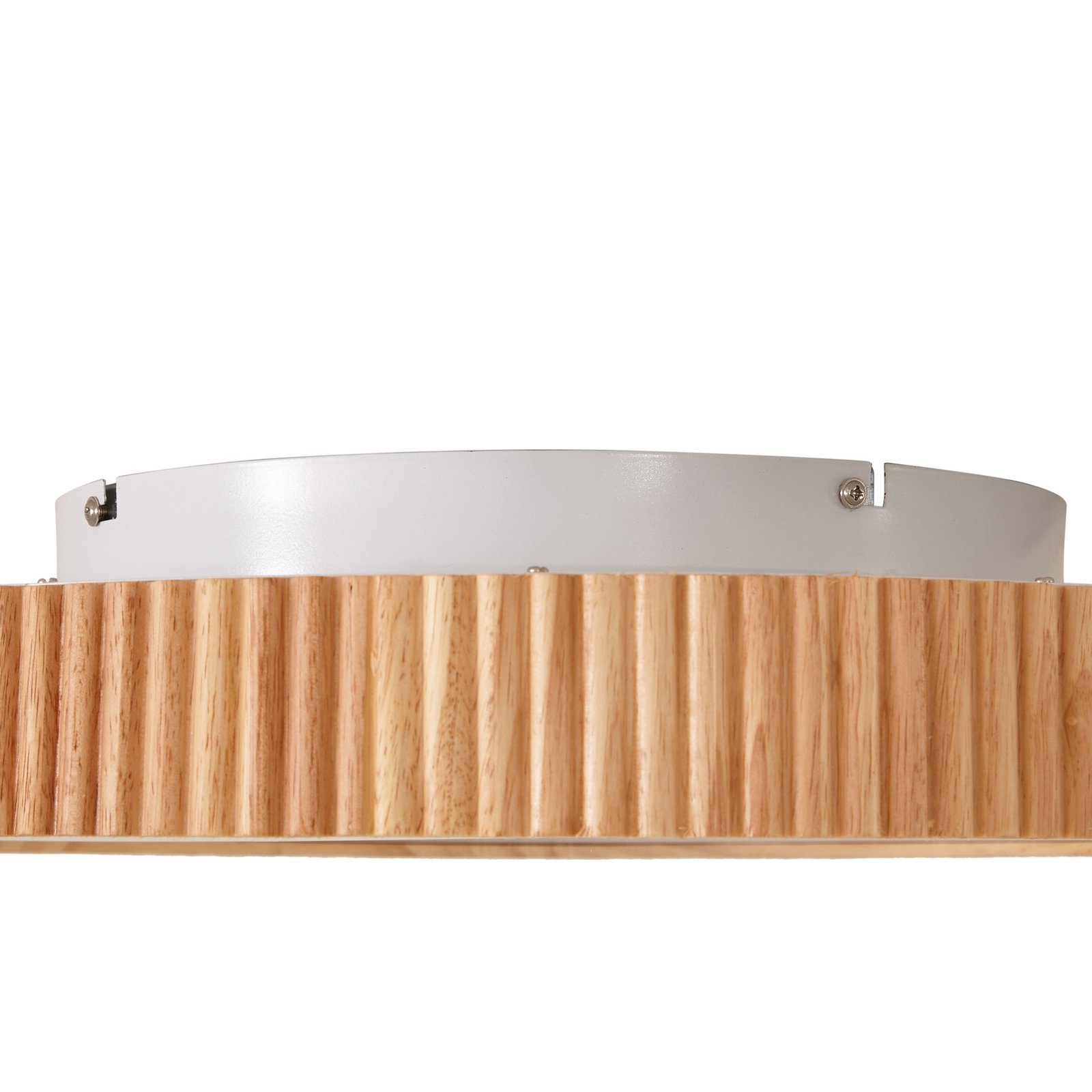 Velua LED stropní svítidlo, bílé/dřevěné, Ø 50 cm, CCT - Lindby