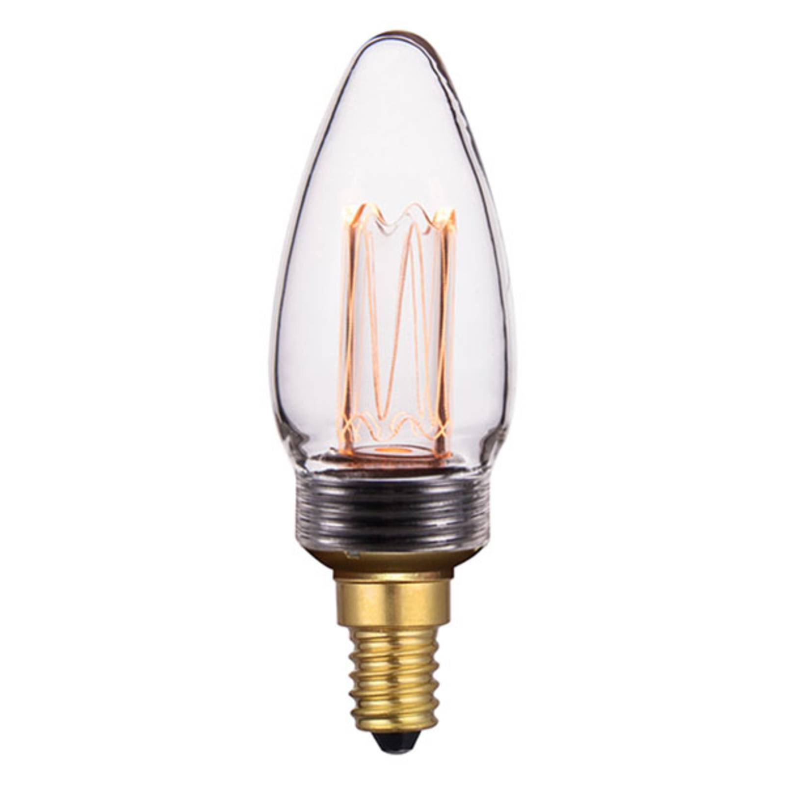 Żarówka świeca LED E14 2W filament przezroczysta