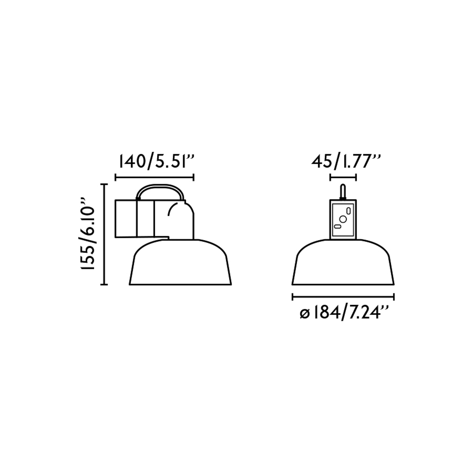 Tatawin seinalamp, must, teras/klaas, Ø 18,4 cm