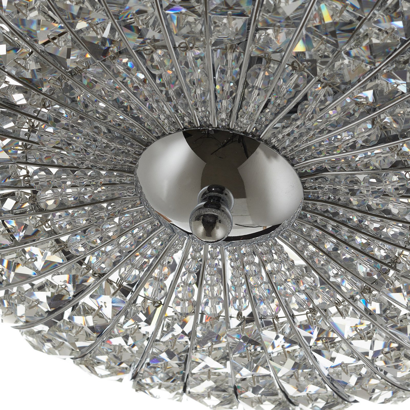 Broche ceiling light with crystals, Ø 40 cm