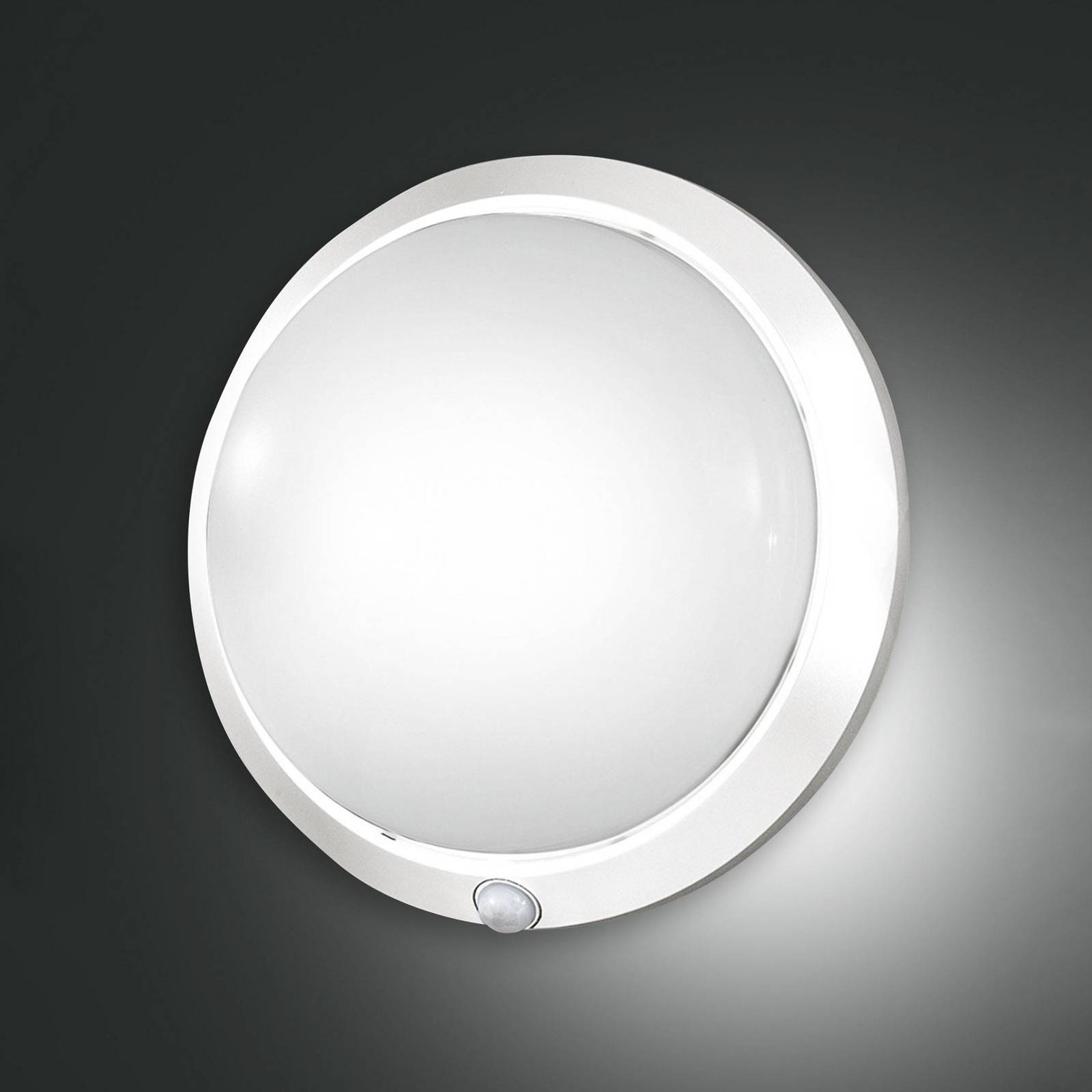 Fabas Luce Applique d’extérieur Armilla blanc détecteur de mouvement Ø 30 cm