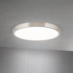 LED ceiling lamp Disc, satin nickel finish, Ø 28 cm, CCT