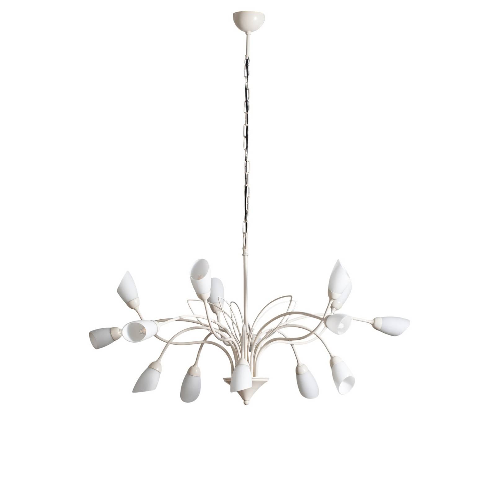 Pendelleuchte Gloriosa, Glas, creme, 15-flammig