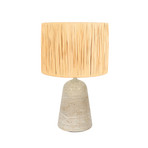 Galda lampa „Travino“, augstums 34 cm, travertīns, jūras zāle, E27