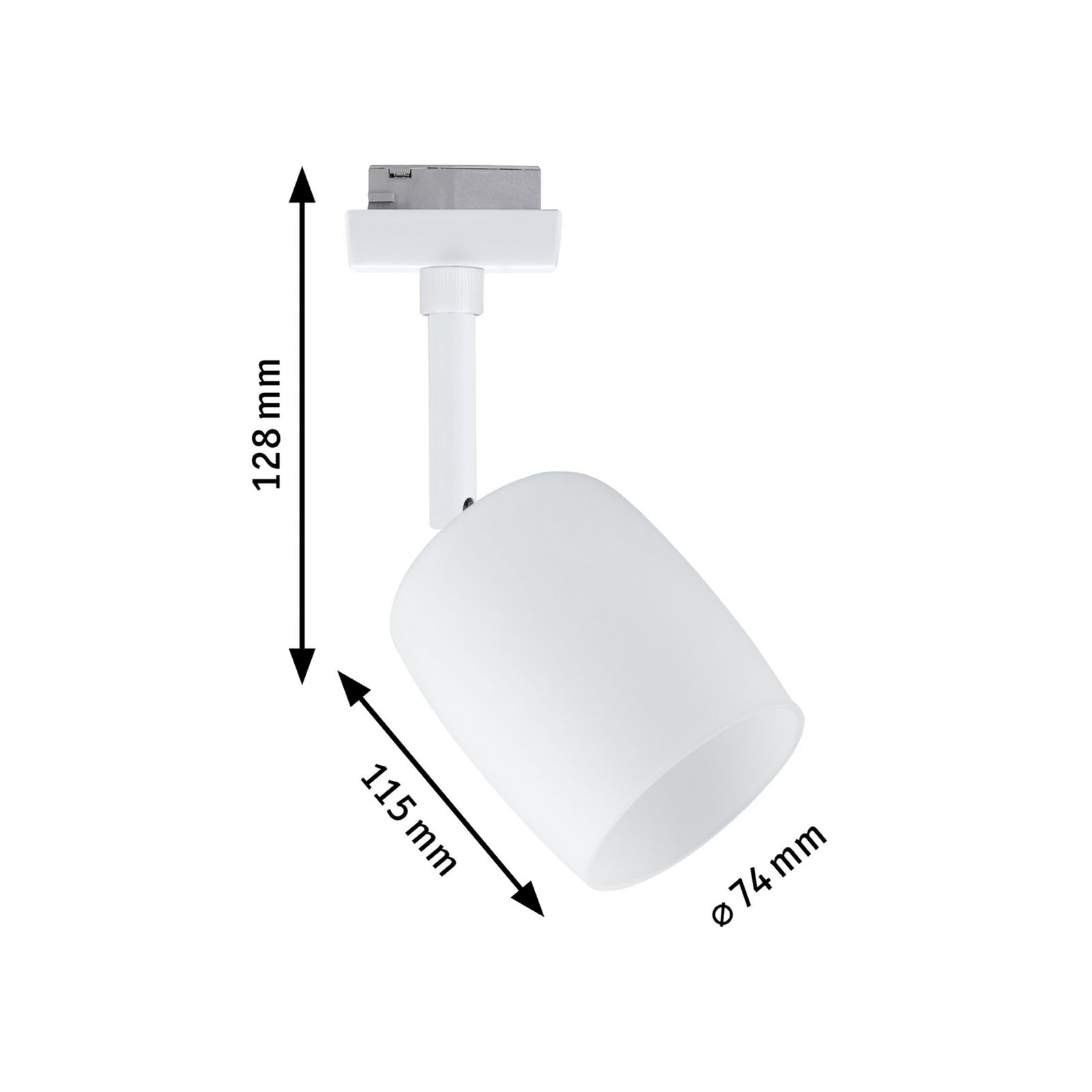 Paulmann URail Blossom Spot, signaalwit, metaal, glas, G9